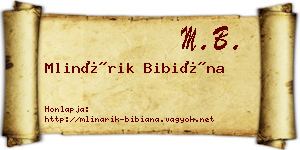 Mlinárik Bibiána névjegykártya